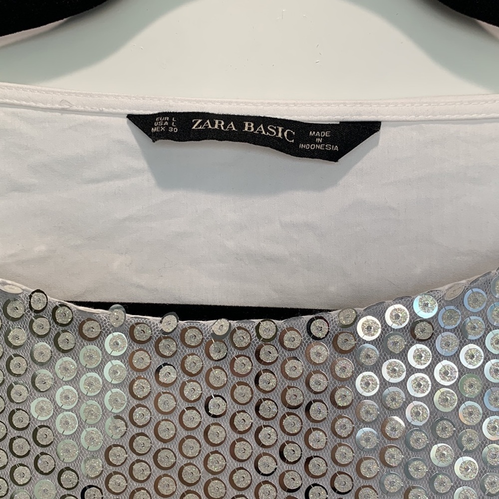 Zara Basic Sequen Crop Top Size Large - image 4